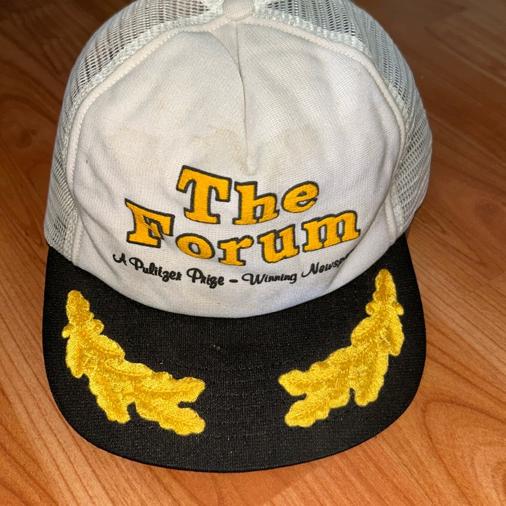 RARE trucker hat baseball cap THE FORUM newspaper retro vintage snapback